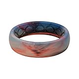 Groove Life Aspire Cirrus Silicone Ring Breathable Rubber Wedding Rings for Women, Lifetime Coverage, Unique Design, Comfort Fit Ring - Size 8