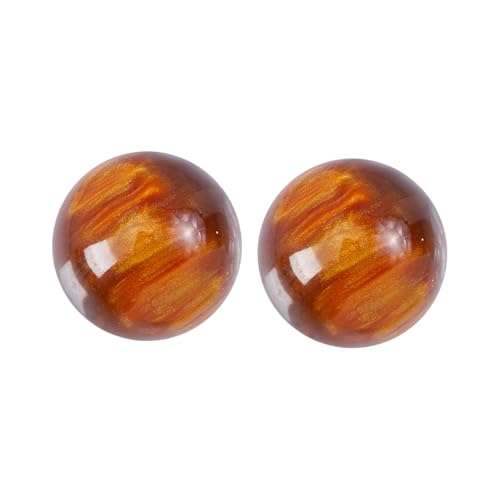 HORIALENCE 2個 ヴィンテージラウンドノブ 琥珀色樹脂製キャビネットドアハンドル 引き出し用丸型プルハンドル クローゼット キッチン収納に適