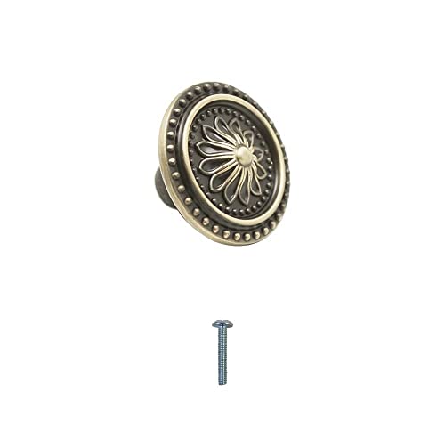 Image of VOLO Antique Brass Cabinet Knob /Wardrobe Door Knobs /Cupboard Drawer Pull Handle /Kitchen Drawer Knob (Knob S-152 Antique), Antique Brass Finish (4)