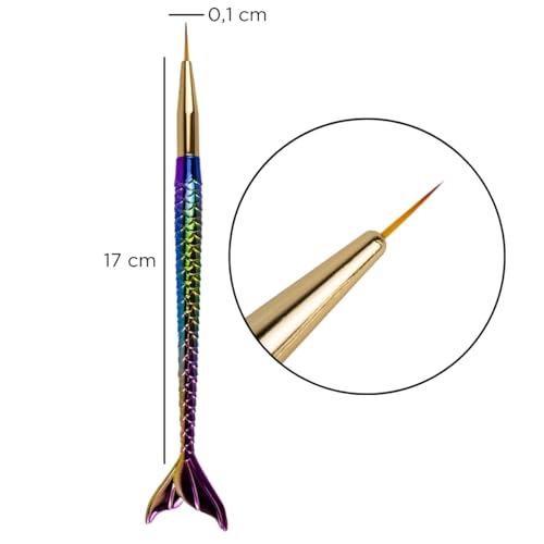 Kit 7 Pincéis Sereia Unha Gel Alongamento Nail Art Decoração