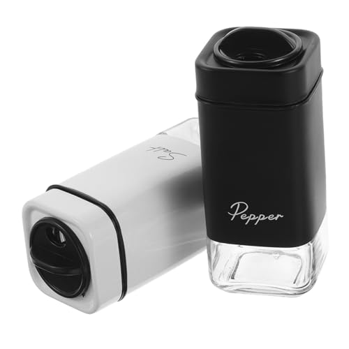 LIFKOME 2 Piezas botella de especias de vidrio frascos de coctelera agitador de condimentos tarro de pimienta en polvo botella agitadora cubo de especias jarra de condimentos páginas