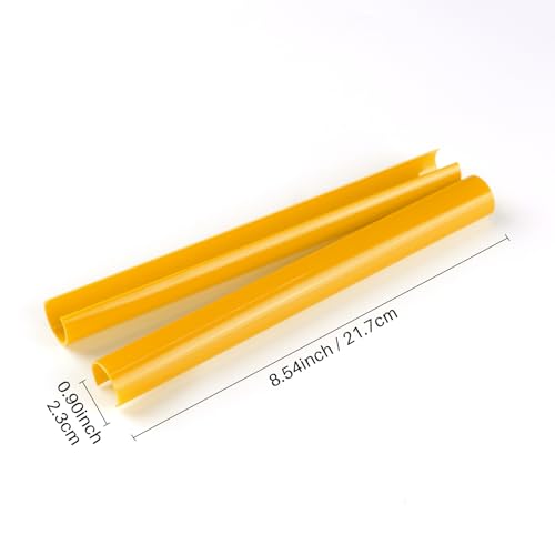 Image of KUNGKIC For 2024 2025 Mustang Grill Inserts Trims ABS V Brace Stripes Wrap Covers Exterior Car Accessories (Yellow)