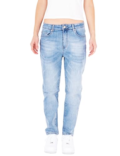 Fraternel Damen Jeans Hose Boyfriend Baggy Used Relaxed fit Hellblau S