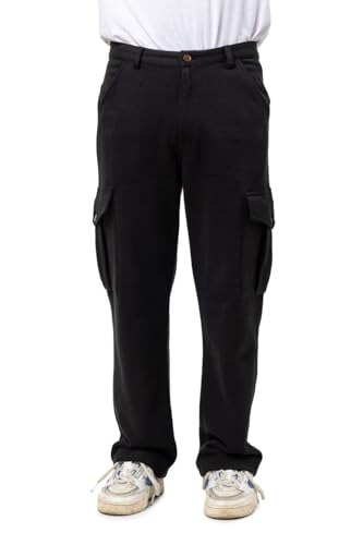 Pantalon cargo noir homme femme jogging streetwear confortable Brighton grandes tailles