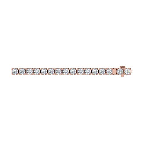 Image of 2 to 7 Carat Natural Diamond Tennis Bracelet for Women in 14K Gold (7 Inch) - IGI Certified (I1-I2 Clarity)