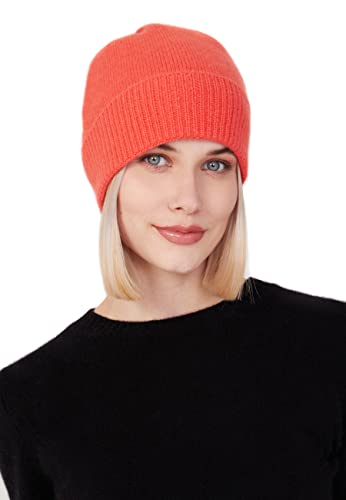 Style & Republic Kaschmir Sport Mütze-Beanie Damen aus 100% Cashmere - Dein kuscheliger Premium Beanie für stilvolle Herbst- & Winter-Momente-Marigold