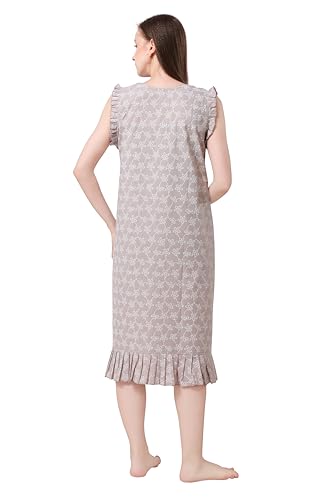 Image of Women's Viscose Blend Comfort Short Nighty with Side Pockets | Soft Printed Short Night Dress for Everyday Wear | Easy to Wear (CS5001)