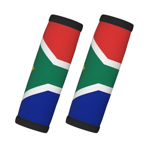 South Africa Flag Print Handle Wraps 2 Pack with Contact Card for Suitcases Fridge Oven Car Door and Dumbbell