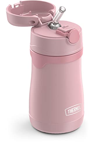 Image of THERMOS BABY 10 ounce Stainless Steel Vacuum Insulated Straw Bottle, Rose