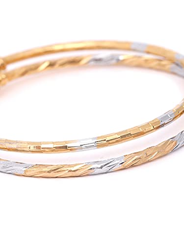 YouBella Jewellery for women Silver and Gold Adjustable Bracelet Combo of Two For Girls and Women - Image 6