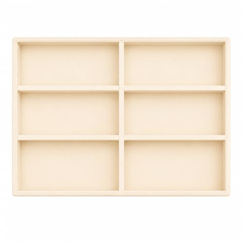 Image of 6 Slot Sunglasses Organizer Tray for Drawer, Cream | Keeps eyeglasses, goggles, readers and shades arranged neatly in wardrobe, closet, drawer, dresser or dressing table daily