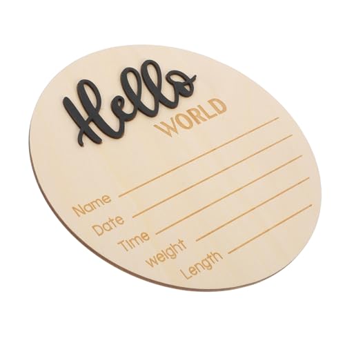 GREENADSCAPE Birth Announcement Sign for Newborn Round Wooden Baby Board Name Announcement Photo Props