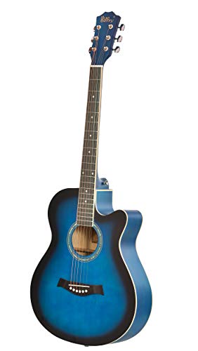 Image of BLUEBERRY B-40, Acoustic Guitar Kit Inbuilt Truss Rod with Bag, Belt, One Pack Strings & Picks - 40 Inch (Blue)