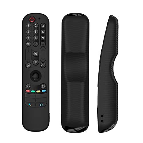 ETUZI Protective Silicone Remote Cover for LG Smart TV AN-MR21 / MR21GA Remote Case for LG OLED TV Magic Remote(2021) with Lanyard – Anti Lost (Black)