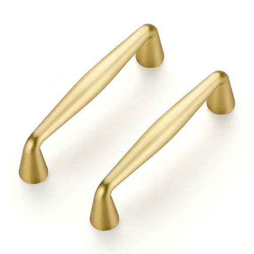 Image of Ravinte 5 Pack 3 Inch Brushed Gold Kitchen Cabinet Handles Solid Zinc Alloy Cabinet Pulls Cupboard Hardware Drawer Handles