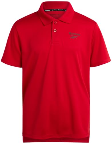 Reebok Boys Polo Shirt - Dry Fit Performance Short Sleeve Collared Golf Shirt - Moisture Wicking Boys Athletic Shirts