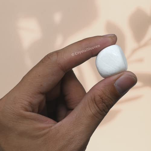 Image of Certified Scolecite Crystal Healing Tumbled Stone, Natural Polished Crystals for DIY Crafts, Manifestation, Meditation, Pooja Feng Shui and Reiki Healing (30 Grams)