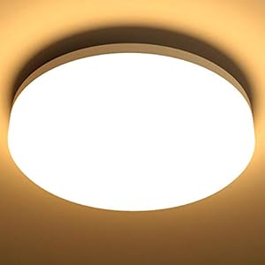Lepro Plafoniera LED da Soffitto 15W, Plafoniera da Bagno Bianco Caldo 3000K, Impermeabile IP54, 1500lm luce LED Rotonda 22CM, Lampade da Soffitto Risparmio Energetico per Bagno Cucina Sala Balcone