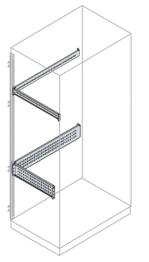 Seitlicher abb-entrelec Traverse IS2 Befestigung Platte teilweise 1200 mm (2U)