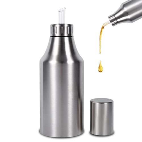 HERCHR Oil Dispenser Bottle, 34oz Stainless Steel Olive Oil Bottle Leak Proof Olive Oil Decanter for Kitchen Oil Bottles Stainless Steel Leak Proof Olive Oil Decanter