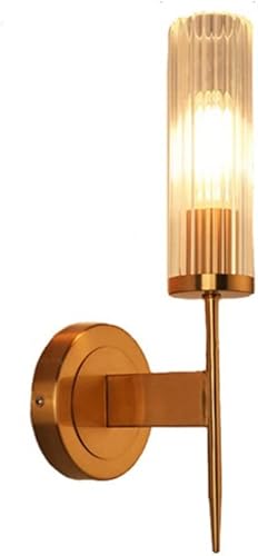 SHUAN Light Europe - Lámpara de pared de cristal de metal dorado para decoración de vestíbulo hotel dormitorio luz postmoderna pasillo porche pasillo