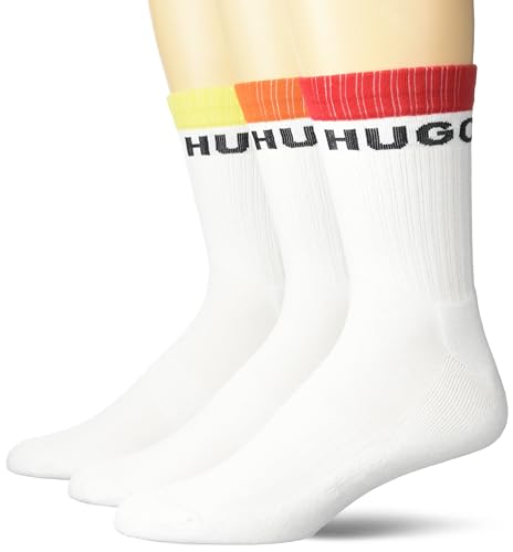 HUGO 5-Pack Big Logo Quarter Length Ribbed Socks