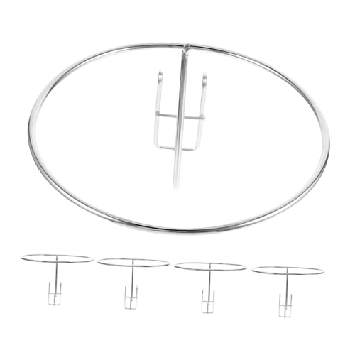 MUCKLILY 5 Piezas Soporte de exhibición de esfera Store Hat Display Rack perchero de pie expositor de sombreros expositores de cascos porta deportivas Acero inoxidable Plata