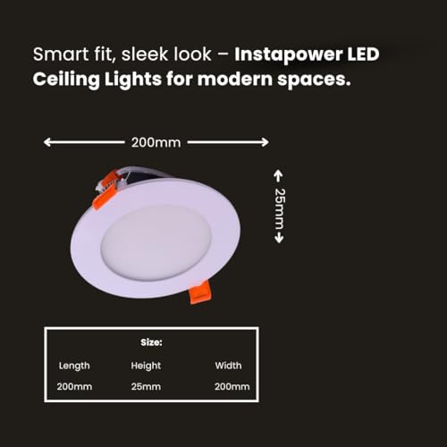 Image of Instapower Aluminium Recessed Ceiling Light Ultra Slim Round LED Downlight 2-Year Warranty (Warm White-24W)