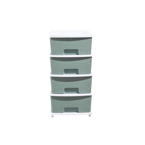 Image of Plastic Modular Drawer Storage Chest Of Drawers Organizer Storage Box, Large Stomo Racks For Multipurpose Anti-slip Shoes Organizers (Green, 4 Layer)