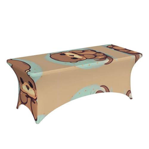 Housse table rectangulaire extensible imprimé loutre mariage fête - 4