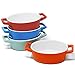 Joejis Set di 4 pirofile da forno in ceramica Pirofila da forno come teglia da forno antiaderente Lasagne Cocotte monoporzione da forno Pirofila piccola Blu Azzurro/Verde Rosso Arancione