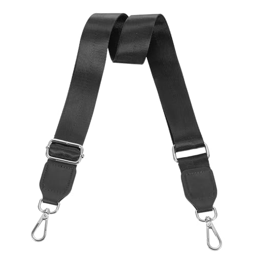 Image of uxcell Wide Shoulder Strap, 3.8cm Adjustable Purse Strap Replacement Crossbody Strap for Shoulder Bag Handbag, Black, Silver Square Mouth Buckle