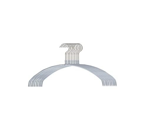 セイエイ(seiei) [小山田早織×seiei+MAWAコラボ商品 ジャストフィットハンガー ラウンドタイプ シルバー 肩幅ショート36cm 10本組 120656]すべり落ちないハンガー マワハンガー 型崩れしないハンガー スタイリストコラボハンガー