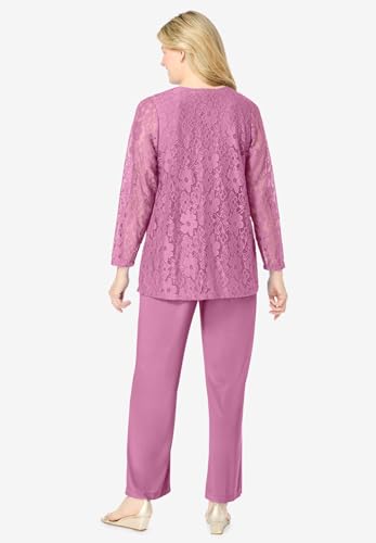 Woman Within Plus Size 3-Piece Lace Jacket/Tank/Pant Set2