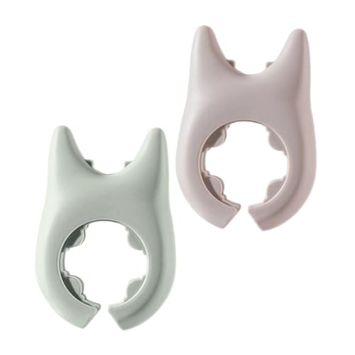 Alipis 2pcs Cartoon Pot Lid Lifter Silicone Spoon Holder Spill Preventer Easy Install for Boil over Protection