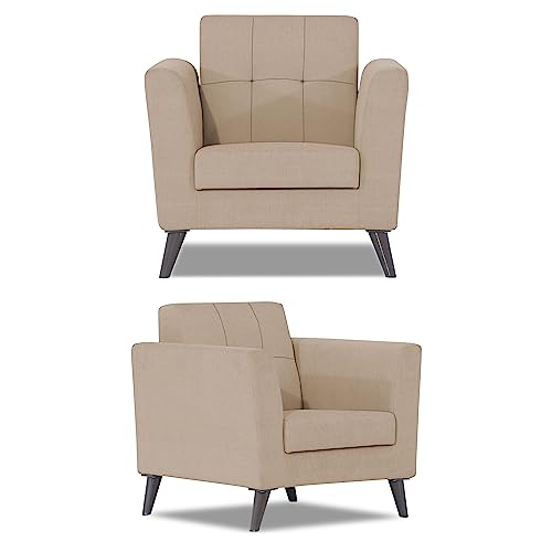 Image of Adorn India Dannis 3+2+1 6 Seater Sofa Set (Beige) (3 Year Warranty)