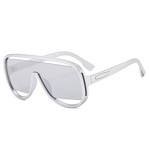 Lunettes de soleil UV400 surdimensionnées avec miroir argenté dégradé