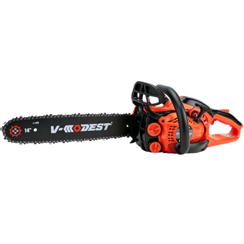 V-MODEST 14 Inch 25cc Gas Chainsaw, Lightweight Rear Handle, 1.5 HP