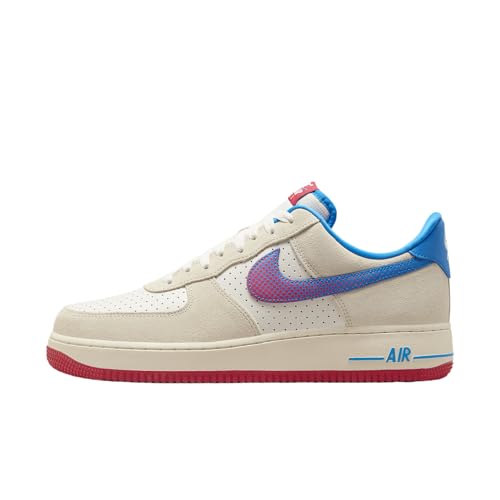 Nike Air Force 1 '07 LV8 Men's Shoes (HQ3618-113, Coconut Milk/Sail/University Red/Photo Blue) Size 13