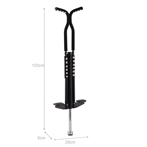 Relaxdays Pogo Stick for Kids, Padded, Non-Slip, Outdoor Bouncing Toy, up to 60kg, 103x29x6cm, Stainless Steel - Image 4