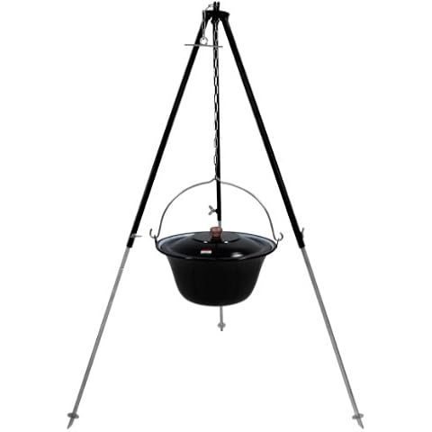 GRILLPLANET Original ungarischer Gulaschkessel 10 Liter emailliert Cover