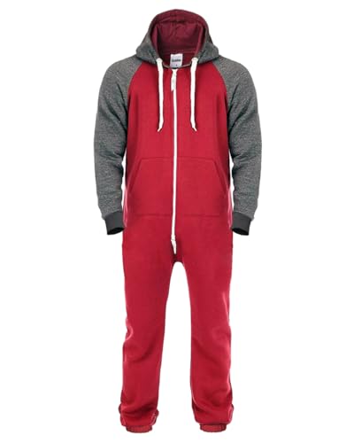 Juicy Trendz Unisex bedrukte en effen onesies voor heren, jumpsuits met azteekse print voor volwassenen, alles-in-één stuk pyjama, onesies met capuchon met ritssluiting voor dames en heren, S