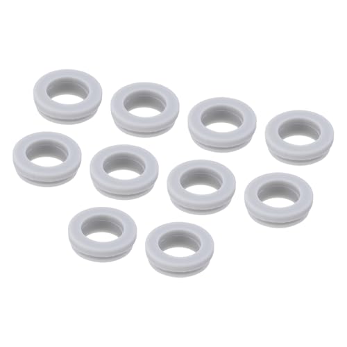 sourcing map 10Pcs Snap Rubber Grommet Plug Mount Dia 17mm ID 13mm Narrow Groove Width 2mm Seal Anti-Scratch for Electrical Box Cable Pipes Grey
