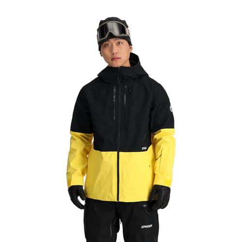 Spyder MENS JAGGED GTX SHELL JACKET YELLOW MEDIUM at Amazon Men's