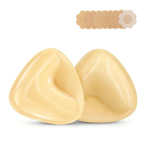 UOTJCNR Ultra Boost Sticky Bra Pads Inserts Double Sided Adhesive Push Up Padding Inserts for Women Bras Bikini Swimsuits Beige