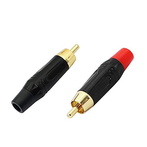 Prise RCA YACSEJAO, Prise mâle RCA, Prise RCA de Rechange de réparation, connecteur de câble Audio et vidéo à souder DIY RCA pour multimédia et vidéosurveillance (nécessite Une Soudure)-2 pièces