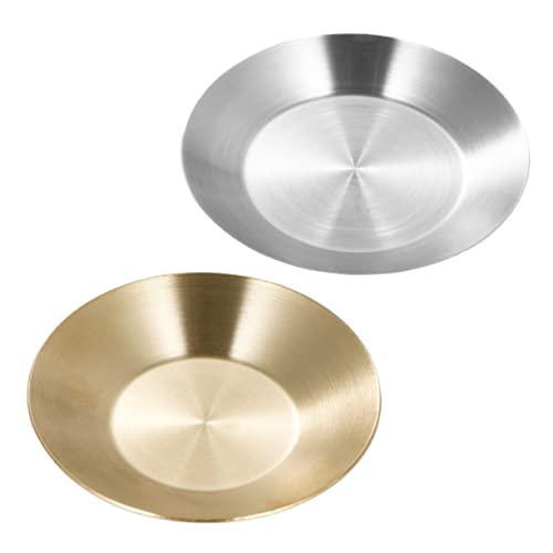 Cabilock Stainless Steel Spice Dishes 2pcs Sauce Tray Tray Versatile for Appetizers Side Dishes