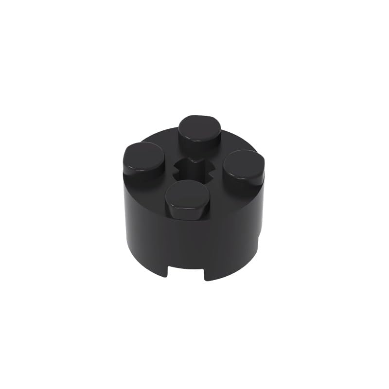 Gobricks 6143 Round Brick Brick Round 2x2 with Axle Hole 50 Pieces GDS-607 Compatible with Lego Building Blocks Color:Black