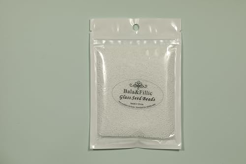 Bala&Fillic Size 2mm Frosted White Color Seed Beads 9000+pcs/100 Grams - Image 2