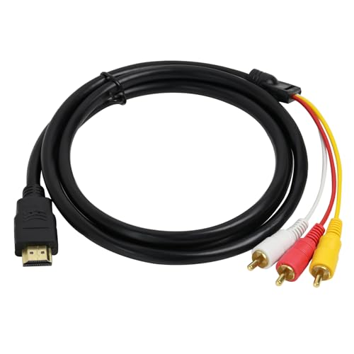 PosyLane Convertidor de audio y video HDMI a 3RCA, 1080P H DMI a AV, adaptador H DMI a AV compuesto CVBS/PAL/NTSC para TV